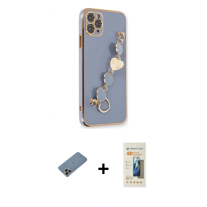 MARSİLYAN™- iPhone 11 Pro Kılıf Nova Işık Prime - Siyah 6D Mat Seramik Hayalet Nano Ekran Koruyucu + Shine Kamera Lens Koruma Cam - GI