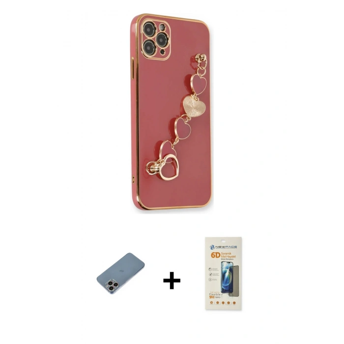 MARSİLYAN™- iPhone 11 Pro Kılıf Nova Işık Prime - Siyah 6D Mat Seramik Hayalet Nano Ekran Koruyucu + Shine Kamera Lens Koruma Cam - GI