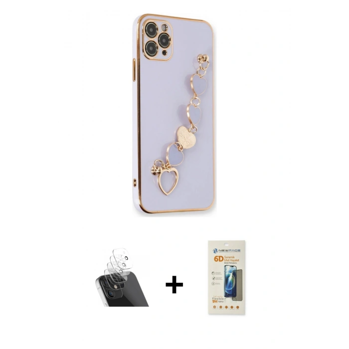 MARSİLYAN™- iPhone 11 Pro Kılıf Nova Işık Prime - Siyah 6D Mat Seramik Hayalet Nano Ekran Koruyucu + Şeffaf Kamera Lens Koruma Cam