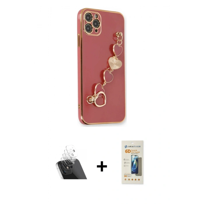 MARSİLYAN™- iPhone 11 Pro Kılıf Nova Işık Prime - Siyah 6D Mat Seramik Hayalet Nano Ekran Koruyucu + Şeffaf Kamera Lens Koruma Cam