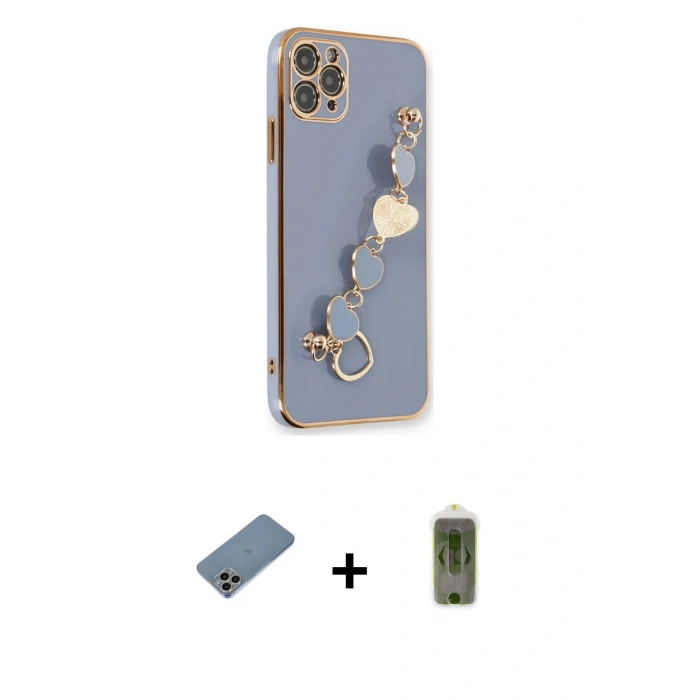 MARSİLYAN™- iPhone 11 Pro Kılıf Nova Işık Prime - Siyah Joko Magic 5D Hayalet Cam + Gökkuşağı Shine Kamera Lens Koruma Cam