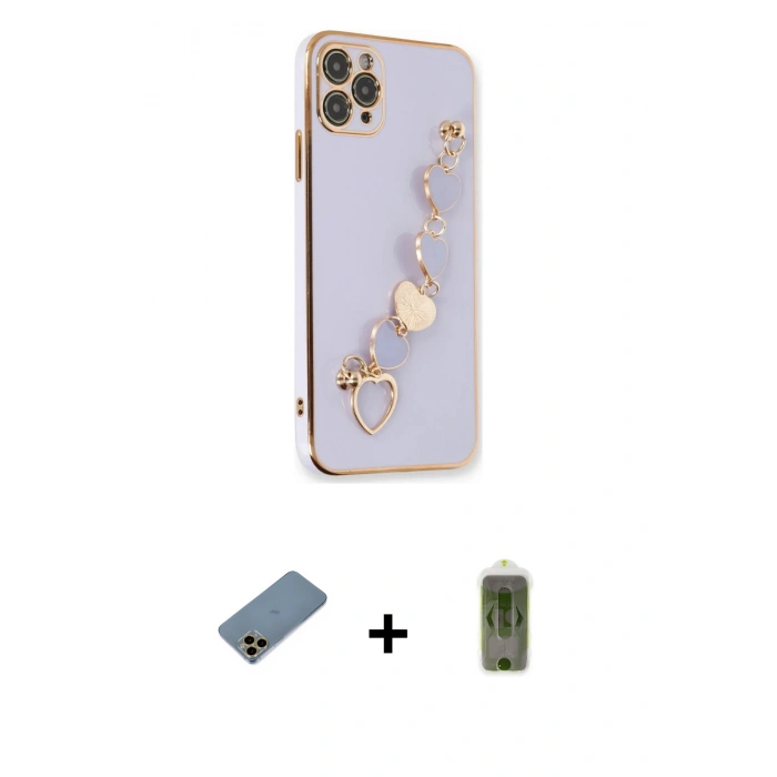 MARSİLYAN™- iPhone 11 Pro Kılıf Nova Işık Prime - Siyah Joko Magic 5D Hayalet Cam + Gold Shine Kamera Lens Koruma Cam