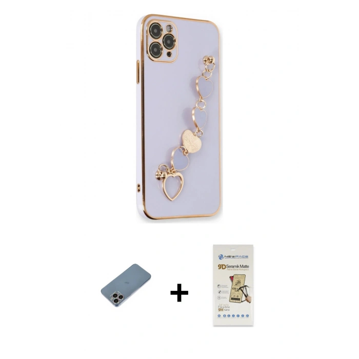 MARSİLYAN™- iPhone 11 Pro Kılıf Nova Işık Prime - Siyah Mat Seramik Nano Ekran Koruyucu + Shine Kamera Lens Koruma Cam - GI