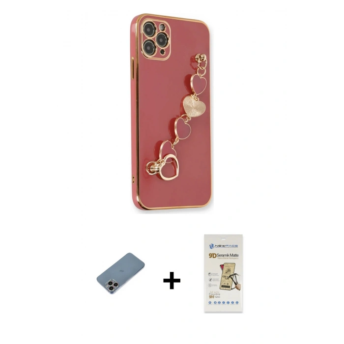 MARSİLYAN™- iPhone 11 Pro Kılıf Nova Işık Prime - Siyah Mat Seramik Nano Ekran Koruyucu + Shine Kamera Lens Koruma Cam - GI