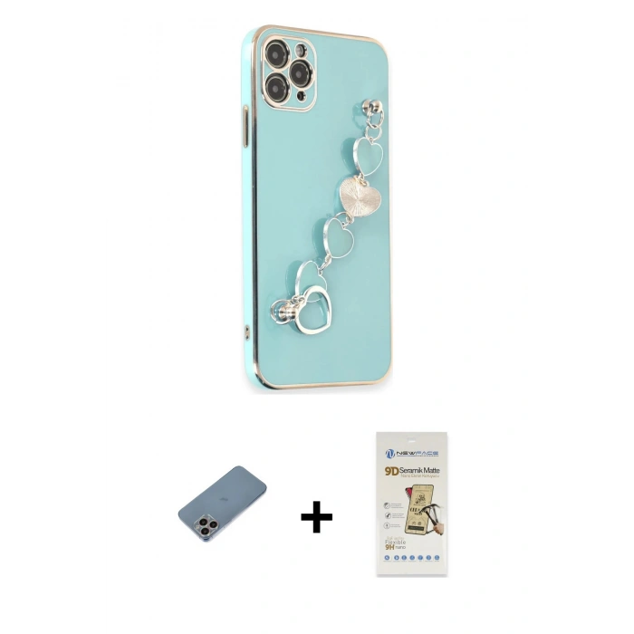 MARSİLYAN™- iPhone 11 Pro Kılıf Nova Işık Prime - Siyah Mat Seramik Nano Ekran Koruyucu + Shine Kamera Lens Koruma Cam - GI