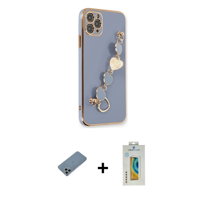 MARSİLYAN™- iPhone 11 Pro Kılıf Nova Işık Prime - Siyah Polymer Nano Ekran Koruyucu + Shine Kamera Lens Koruma Cam - SABE