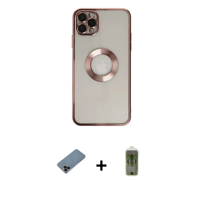 MARSİLYAN™- iPhone 11 Pro Kılıf Pusula Form - Siyah Joko Magic 5D Hayalet Cam + Siyah Shine Kamera Lens Koruma Cam