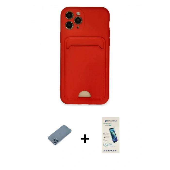 MARSİLYAN™- iPhone 11 Pro Kılıf Vadi Çizgi Prime - Şeffaf Pasifik Cam Ekran Koruyucu + Shine Kamera Lens Koruma Cam - MI