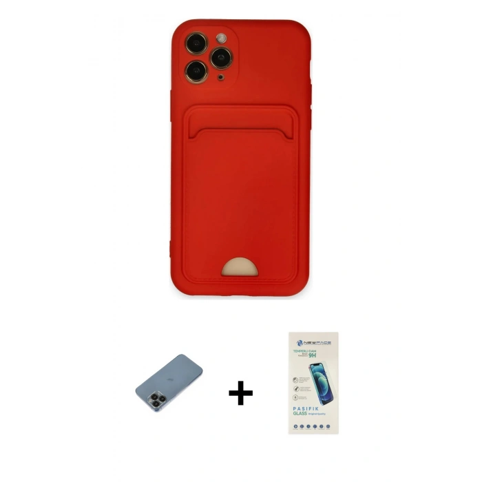 MARSİLYAN™- iPhone 11 Pro Kılıf Vadi Çizgi Prime - Şeffaf Pasifik Cam Ekran Koruyucu + Shine Kamera Lens Koruma Cam - SH