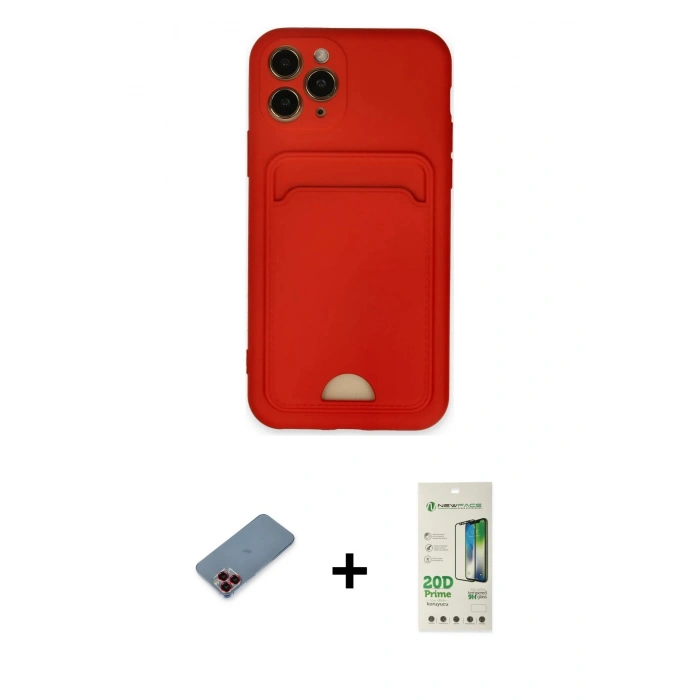 MARSİLYAN™- iPhone 11 Pro Kılıf Vadi Çizgi Prime - Siyah 20D Premium Cam Ekran Koruyucu + Metal Kamera Lens Koruma Cam - KI