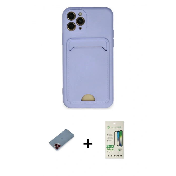 MARSİLYAN™- iPhone 11 Pro Kılıf Vadi Çizgi Prime - Siyah 20D Premium Cam Ekran Koruyucu + Metal Kamera Lens Koruma Cam - KI
