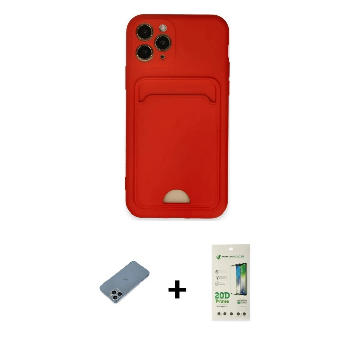 MARSİLYAN™- iPhone 11 Pro Kılıf Vadi Çizgi Prime - Siyah 20D Premium Cam Ekran Koruyucu + Shine Kamera Lens Koruma Cam - SABE