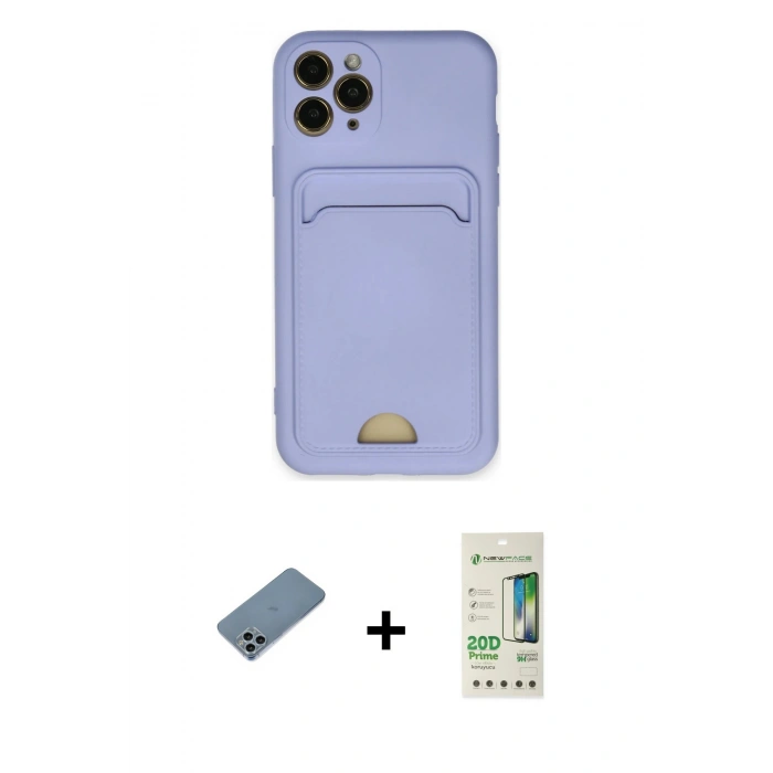 MARSİLYAN™- iPhone 11 Pro Kılıf Vadi Çizgi Prime - Siyah 20D Premium Cam Ekran Koruyucu + Shine Kamera Lens Koruma Cam - SABE