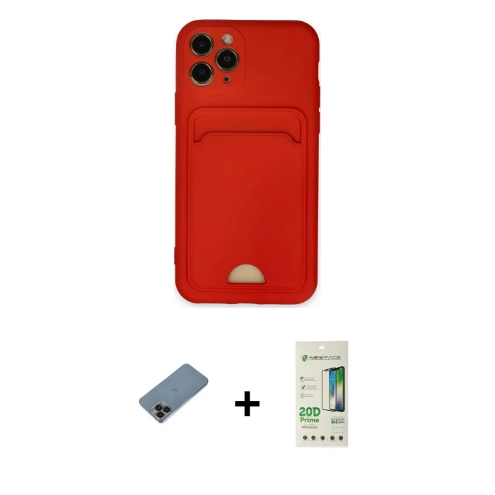 MARSİLYAN™- iPhone 11 Pro Kılıf Vadi Çizgi Prime - Siyah 20D Premium Cam Ekran Koruyucu + Shine Kamera Lens Koruma Cam - SH