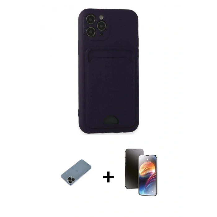 MARSİLYAN™- iPhone 11 Pro Kılıf Vadi Çizgi Prime - Siyah 3D Antistatik Mat Seramik Nano Ekran Koruyucu + Shine Kamera Lens Koruma Cam - SH