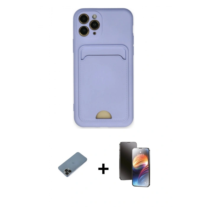 MARSİLYAN™- iPhone 11 Pro Kılıf Vadi Çizgi Prime - Siyah 3D Antistatik Mat Seramik Nano Ekran Koruyucu + Shine Kamera Lens Koruma Cam - SH