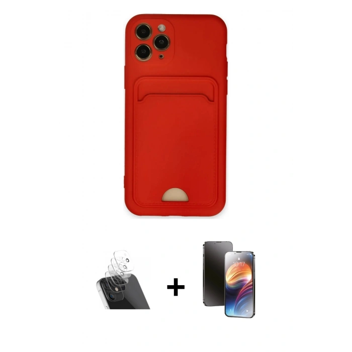 MARSİLYAN™- iPhone 11 Pro Kılıf Vadi Çizgi Prime - Siyah 3D Antistatik Mat Seramik Nano Ekran Koruyucu + Şeffaf Kamera Lens Koruma Cam
