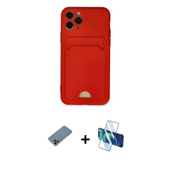 MARSİLYAN™- iPhone 11 Pro Kılıf Vadi Çizgi Prime - Siyah 3D Antistatik Seramik Nano Ekran Koruyucu + Shine Kamera Lens Koruma Cam - PE