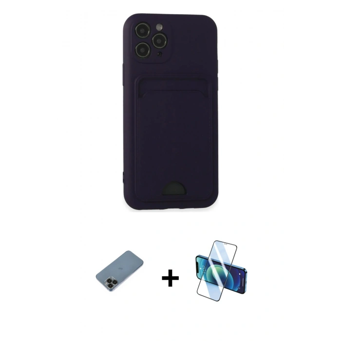 MARSİLYAN™- iPhone 11 Pro Kılıf Vadi Çizgi Prime - Siyah 3D Antistatik Seramik Nano Ekran Koruyucu + Shine Kamera Lens Koruma Cam - SH