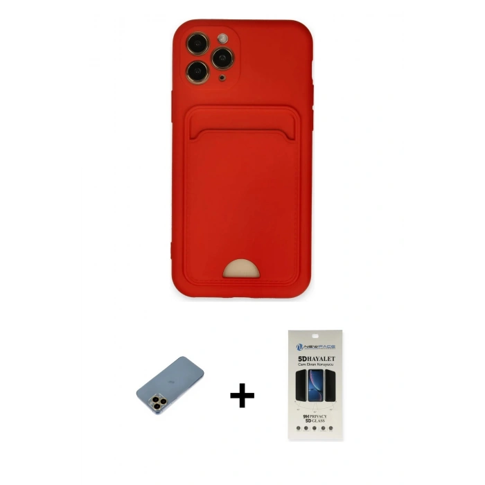 MARSİLYAN™- iPhone 11 Pro Kılıf Vadi Çizgi Prime - Siyah 5D Hayalet Cam Ekran Koruyucu + Shine Kamera Lens Koruma Cam - GD