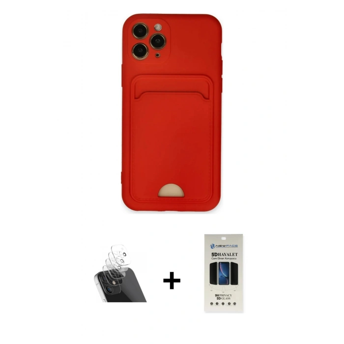 MARSİLYAN™- iPhone 11 Pro Kılıf Vadi Çizgi Prime - Siyah 5D Hayalet Cam Ekran Koruyucu + Kamera Lens Koruma Cam - SF