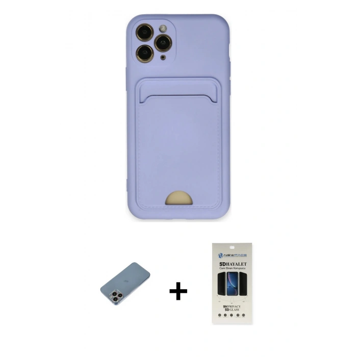 MARSİLYAN™- iPhone 11 Pro Kılıf Vadi Çizgi Prime - Siyah 5D Hayalet Cam Ekran Koruyucu + Shine Kamera Lens Koruma Cam - GI