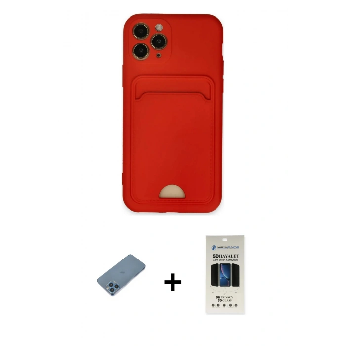 MARSİLYAN™- iPhone 11 Pro Kılıf Vadi Çizgi Prime - Siyah 5D Hayalet Cam Ekran Koruyucu + Shine Kamera Lens Koruma Cam - MI