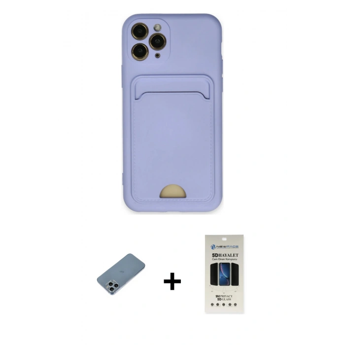 MARSİLYAN™- iPhone 11 Pro Kılıf Vadi Çizgi Prime - Siyah 5D Hayalet Cam Ekran Koruyucu + Shine Kamera Lens Koruma Cam - SABE