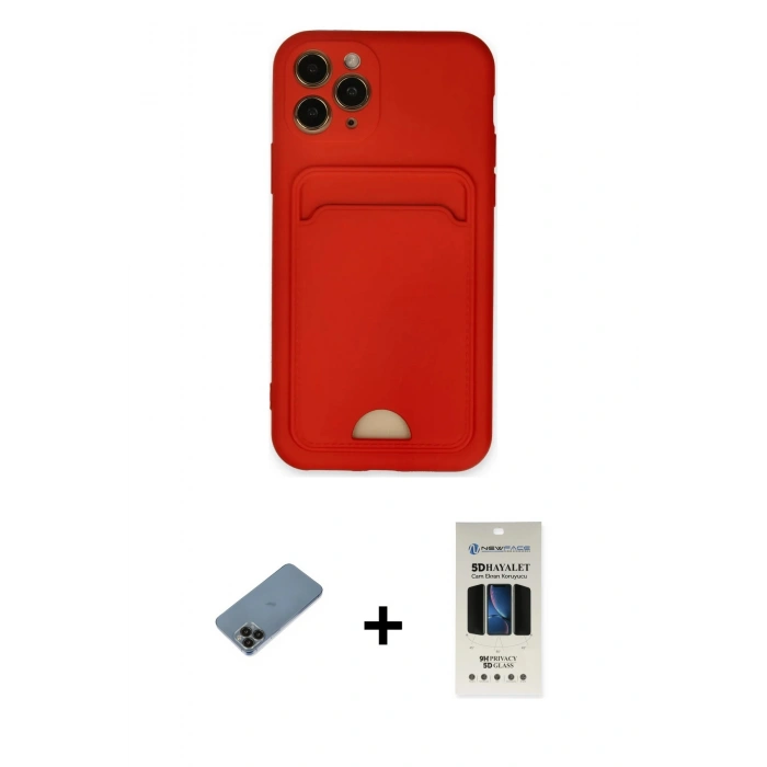 MARSİLYAN™- iPhone 11 Pro Kılıf Vadi Çizgi Prime - Siyah 5D Hayalet Cam Ekran Koruyucu + Shine Kamera Lens Koruma Cam - SH