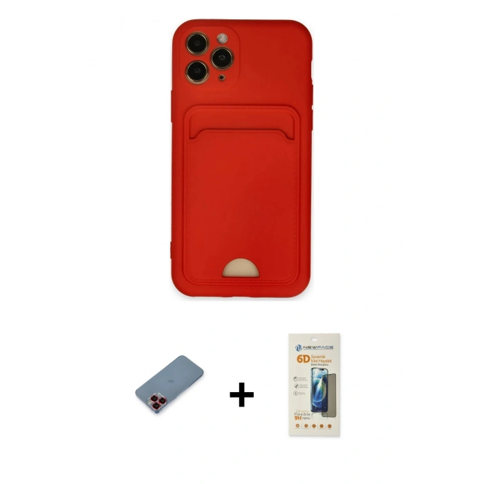MARSİLYAN™- iPhone 11 Pro Kılıf Vadi Çizgi Prime - Siyah 6D Mat Seramik Hayalet Nano Ekran Koruyucu + Metal Kamera Lens Koruma Cam - KI
