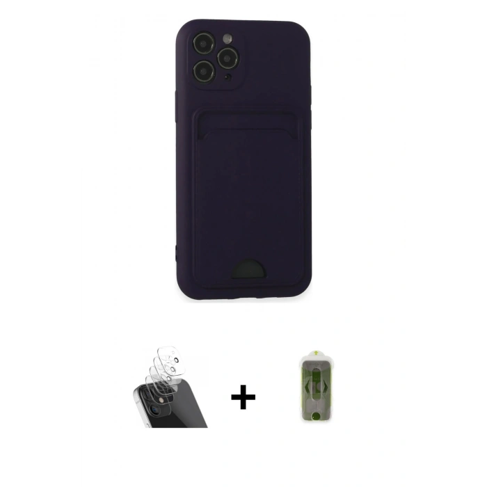 MARSİLYAN™- iPhone 11 Pro Kılıf Vadi Çizgi Prime - Siyah Joko Magic 5D Hayalet Cam + Kamera Lens Koruma Cam - SF