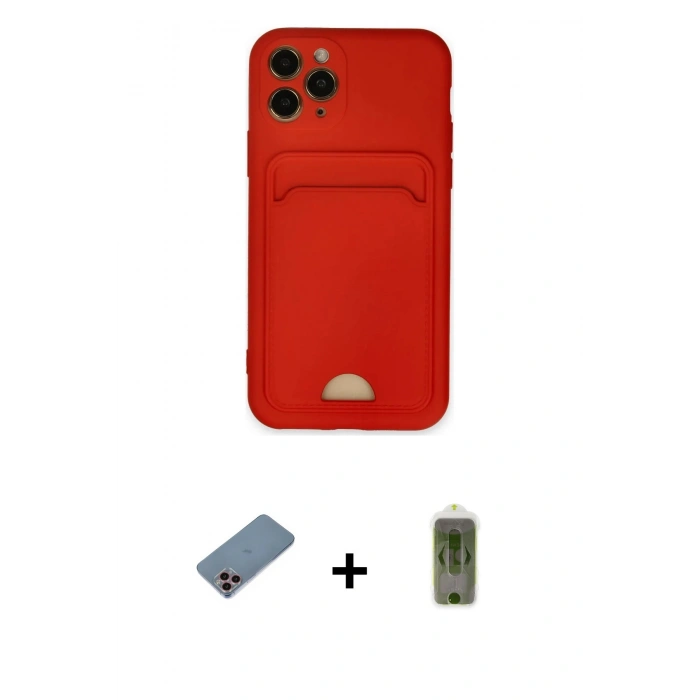 MARSİLYAN™- iPhone 11 Pro Kılıf Vadi Çizgi Prime - Siyah Joko Magic 5D Hayalet Cam + Shine Kamera Lens Koruma Cam - PE