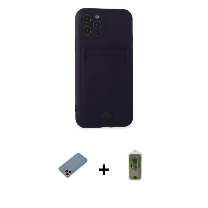 MARSİLYAN™- iPhone 11 Pro Kılıf Vadi Çizgi Prime - Siyah Joko Magic 5D Hayalet Cam + Shine Kamera Lens Koruma Cam - PE