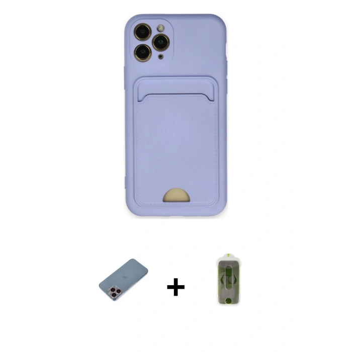 MARSİLYAN™- iPhone 11 Pro Kılıf Vadi Çizgi Prime - Siyah Joko Magic 5D Hayalet Cam + Shine Kamera Lens Koruma Cam - PE