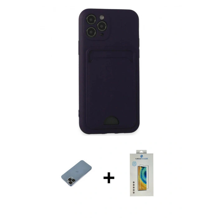 MARSİLYAN™- iPhone 11 Pro Kılıf Vadi Çizgi Prime - Siyah Polymer Nano Ekran Koruyucu + Shine Kamera Lens Koruma Cam - SH