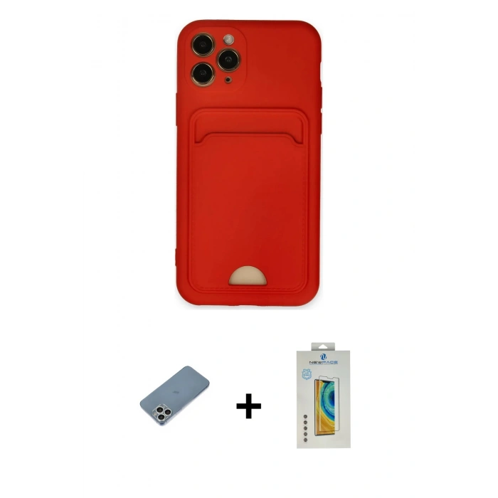 MARSİLYAN™- iPhone 11 Pro Kılıf Vadi Çizgi Prime - Siyah Polymer Nano Ekran Koruyucu + Shine Kamera Lens Koruma Cam - GS
