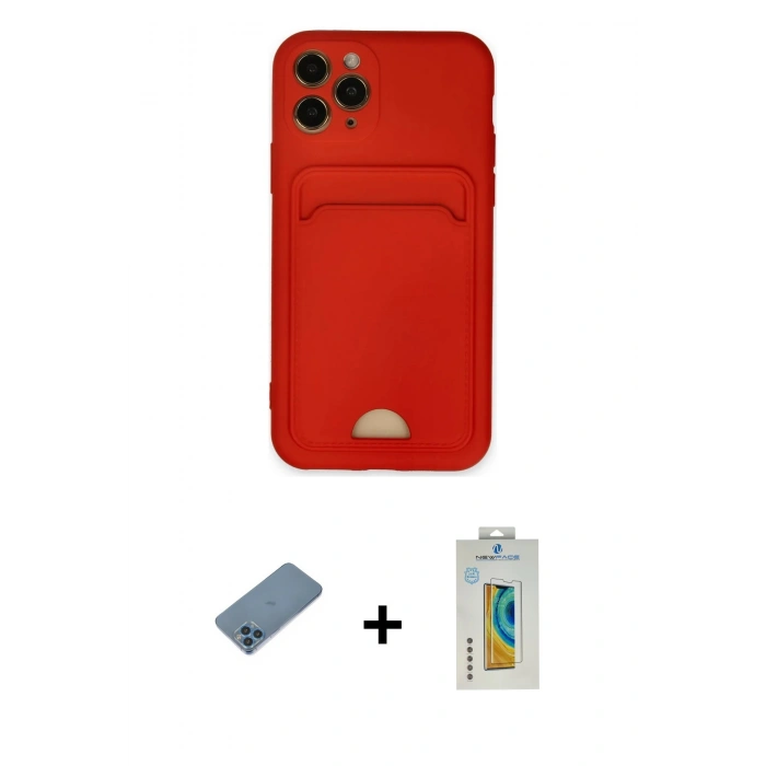 MARSİLYAN™- iPhone 11 Pro Kılıf Vadi Çizgi Prime - Siyah Polymer Nano Ekran Koruyucu + Shine Kamera Lens Koruma Cam - MI