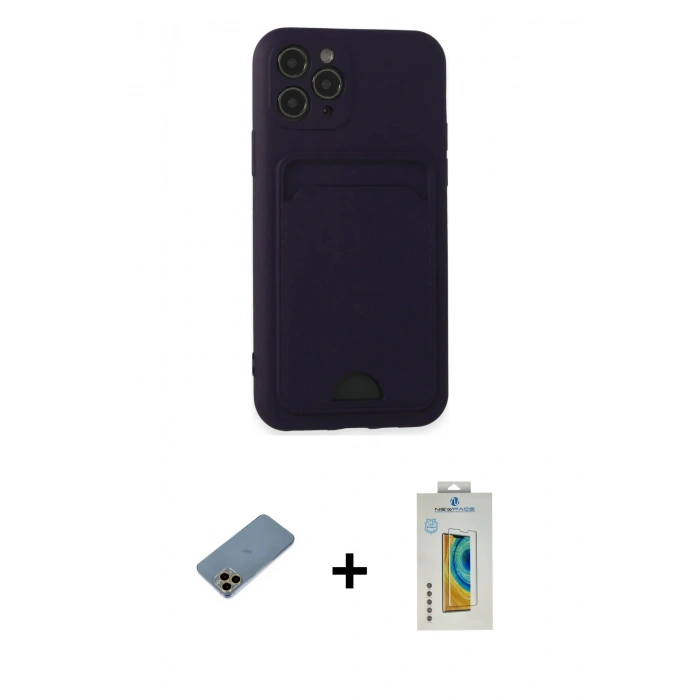 MARSİLYAN™- iPhone 11 Pro Kılıf Vadi Çizgi Prime - Siyah Polymer Nano Ekran Koruyucu + Shine Kamera Lens Koruma Cam - GD