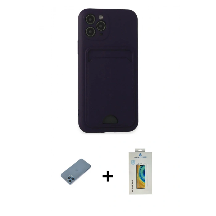 MARSİLYAN™- iPhone 11 Pro Kılıf Vadi Çizgi Prime - Siyah Polymer Nano Ekran Koruyucu + Shine Kamera Lens Koruma Cam - MI