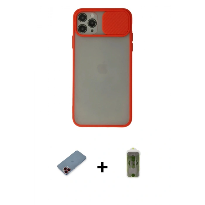 MARSİLYAN™- iPhone 11 Pro Kılıf Vadi Çizgi - Siyah Joko Magic 5D Hayalet Cam + Metal Kamera Lens Koruma Cam - KI