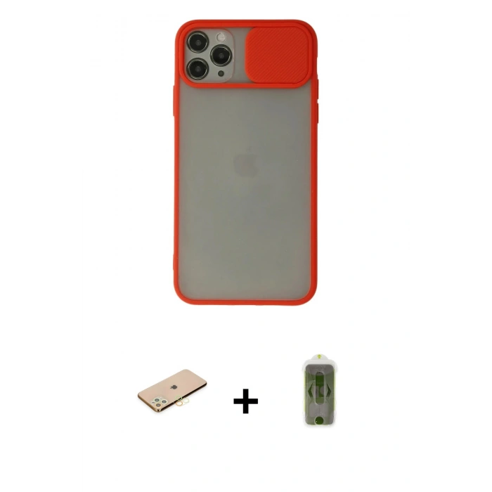 MARSİLYAN™- iPhone 11 Pro Kılıf Vadi Çizgi - Siyah Joko Magic 5D Hayalet Cam + Renkli Kamera Lens Koruma Cam - SI