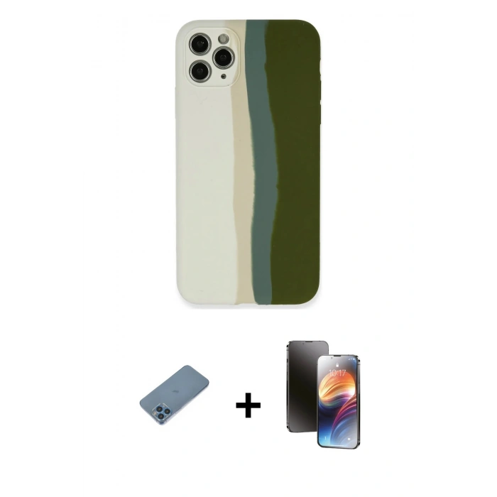 MARSİLYAN™- iPhone 11 Pro Kılıf Yadigar Çizgi - Siyah 3D Antistatik Mat Seramik Nano Ekran Koruyucu + Shine Kamera Lens Koruma Cam - MI