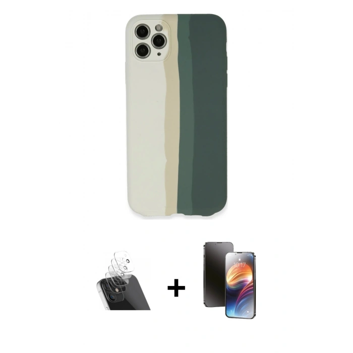 MARSİLYAN™- iPhone 11 Pro Kılıf Yadigar Çizgi - Siyah 3D Antistatik Mat Seramik Nano Ekran Koruyucu + Şeffaf Kamera Lens Koruma Cam