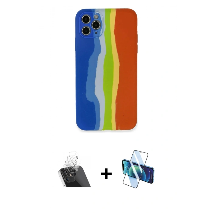 MARSİLYAN™- iPhone 11 Pro Kılıf Yadigar Çizgi - Siyah 3D Antistatik Seramik Nano Ekran Koruyucu + Kamera Lens Koruma Cam - SF