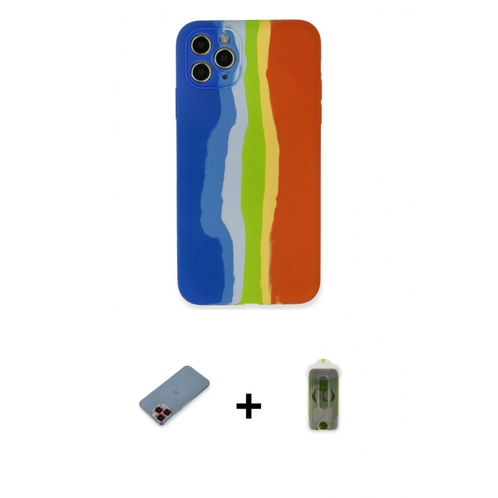 MARSİLYAN™- iPhone 11 Pro Kılıf Yadigar Çizgi - Siyah Joko Magic 5D Hayalet Cam + Metal Kamera Lens Koruma Cam - KI