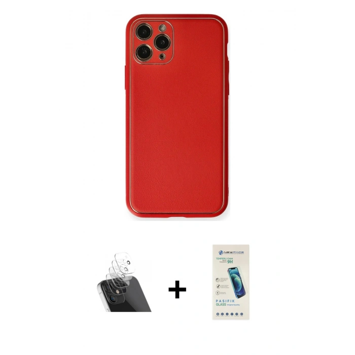 MARSİLYAN™- iPhone 11 Pro Kılıf Yadigar Klasik - Şeffaf Pasifik Cam Ekran Koruyucu + Kamera Lens Koruma Cam - SF