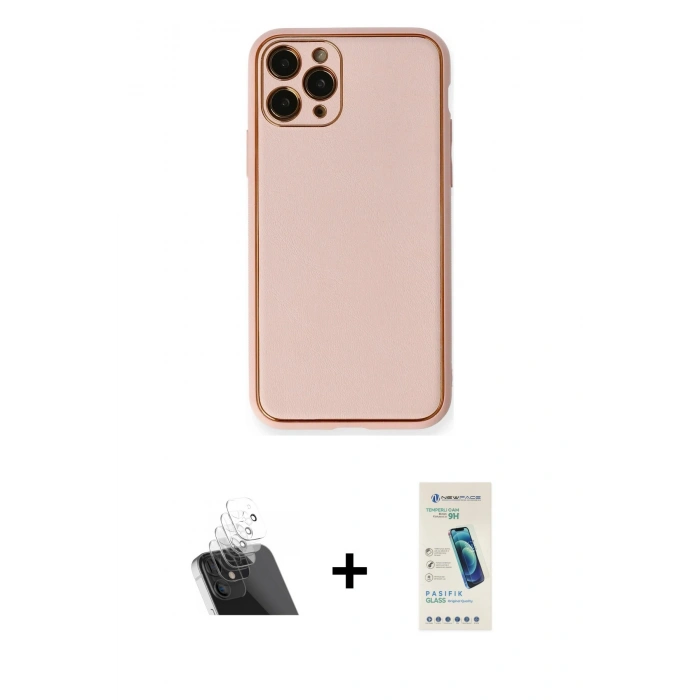 MARSİLYAN™- iPhone 11 Pro Kılıf Yadigar Klasik - Şeffaf Pasifik Cam Ekran Koruyucu + Kamera Lens Koruma Cam - SF