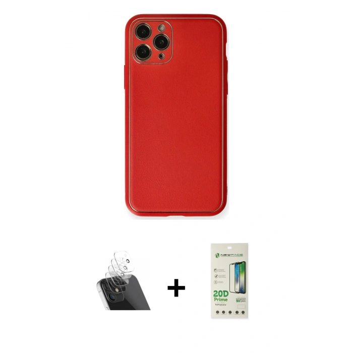 MARSİLYAN™- iPhone 11 Pro Kılıf Yadigar Klasik - Siyah 20D Premium Cam Ekran Koruyucu + Kamera Lens Koruma Cam - SF