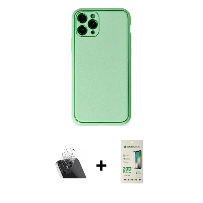 MARSİLYAN™- iPhone 11 Pro Kılıf Yadigar Klasik - Siyah 20D Premium Cam Ekran Koruyucu + Kamera Lens Koruma Cam - SF