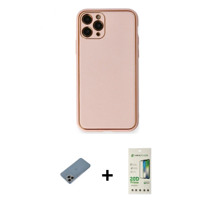 MARSİLYAN™- iPhone 11 Pro Kılıf Yadigar Klasik - Siyah 20D Premium Cam Ekran Koruyucu + Shine Kamera Lens Koruma Cam - GI